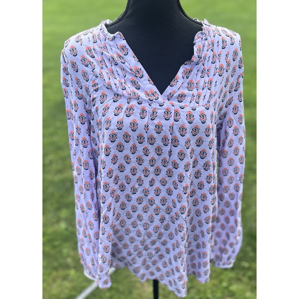 Matilda Jane Women's Size Medium Delicate Topiary Lavender Blouse floral preppy - Picture 3 of 5